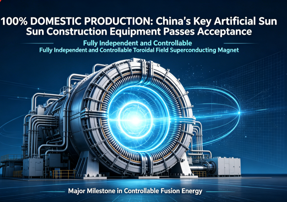 June 27: China's artificial sun sees 100% domestic production of two fusion reactor superconducting magnets, performance internationally leading